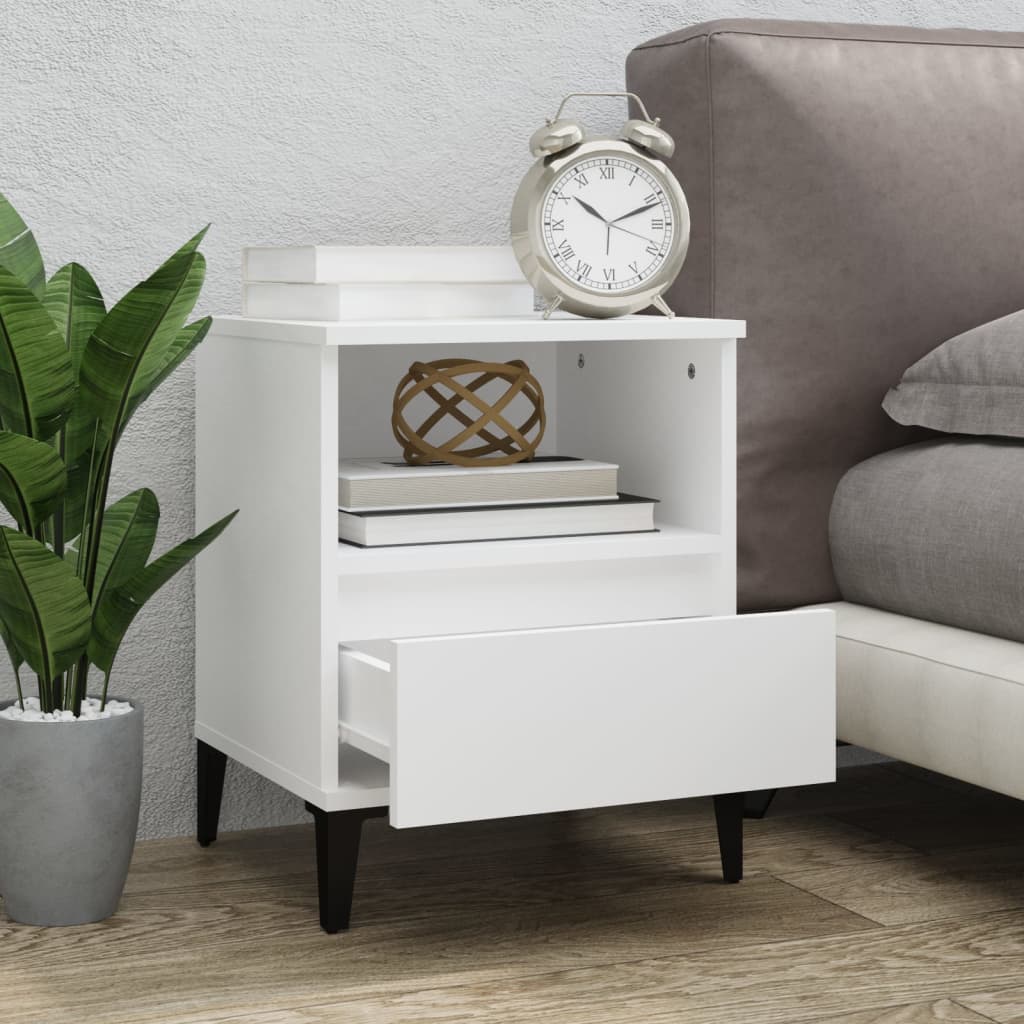 sengeborde 2 stk. 40x35x50 cm hvid