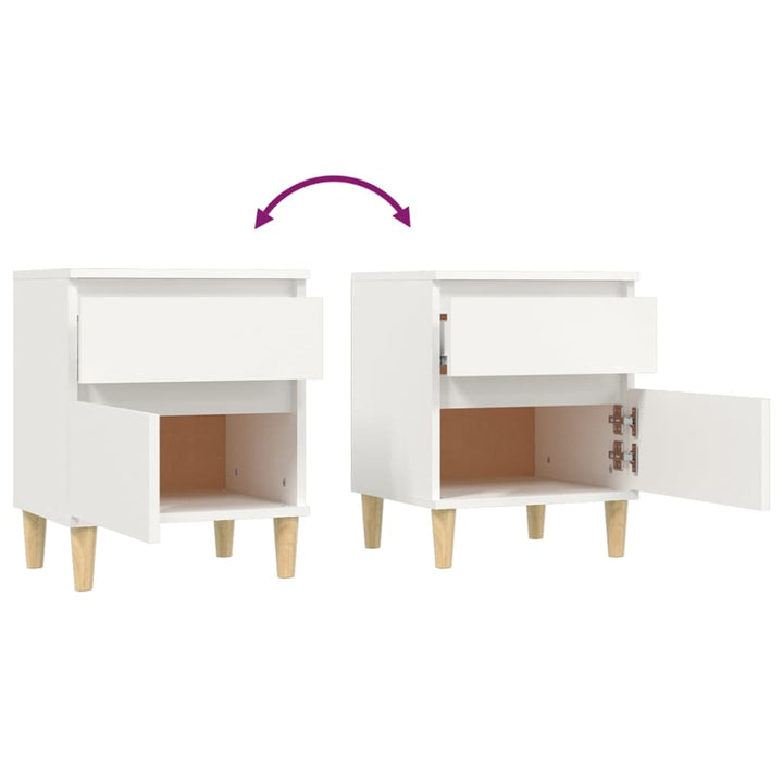 sengeborde 2 stk. 40x35x50 cm hvid