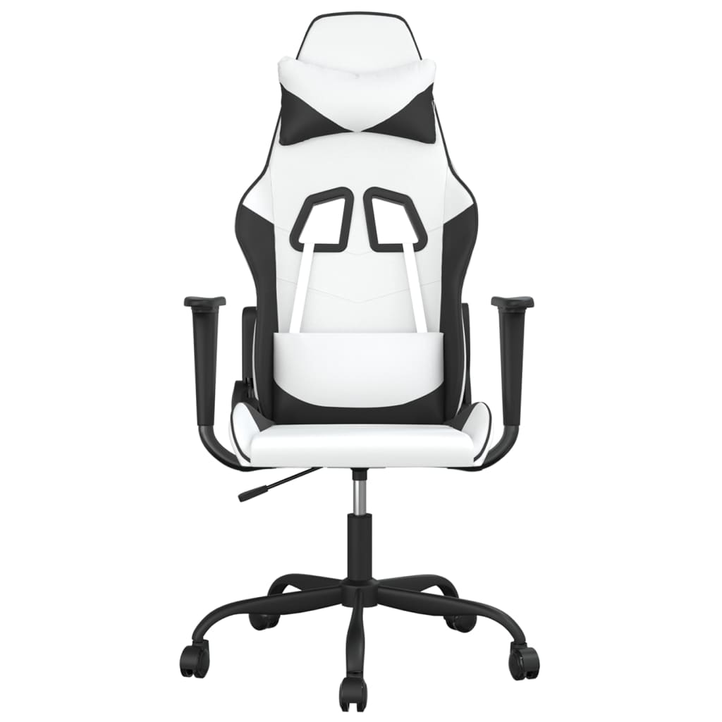 gamingstol kunstlæder hvid og sort