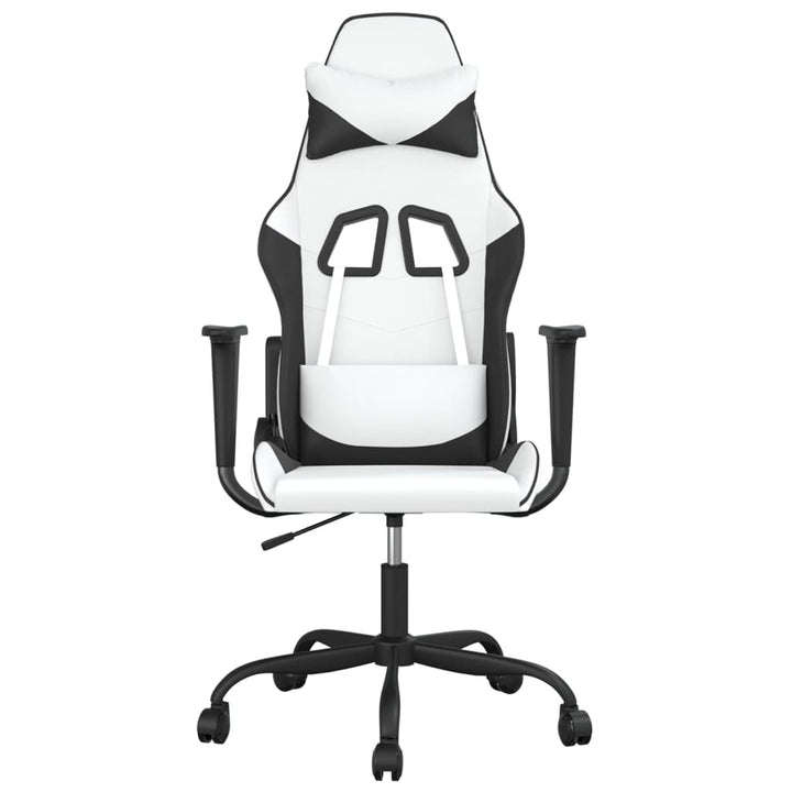 gamingstol kunstlæder hvid og sort