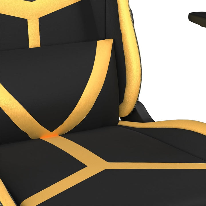 gamingstol kunstlæder sort guldfarvet
