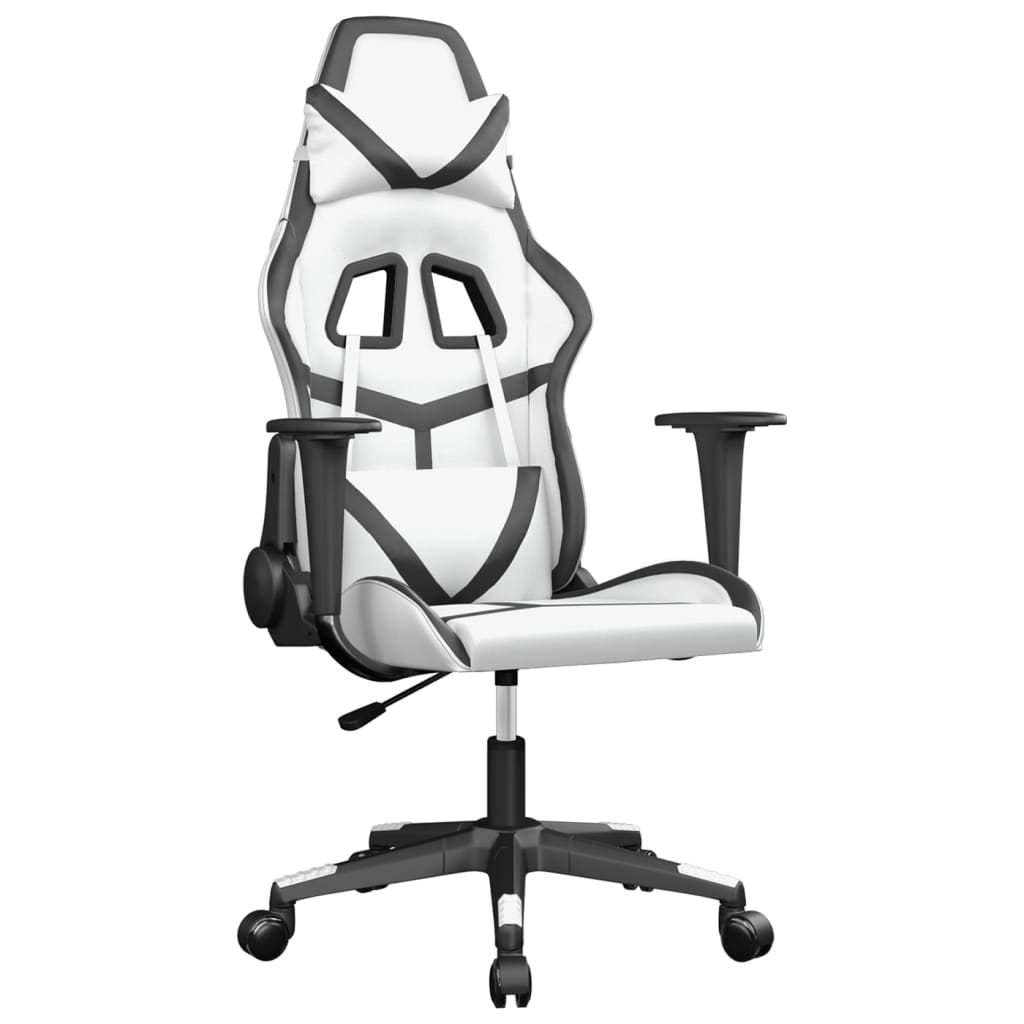 gamingstol kunstlæder hvid og sort