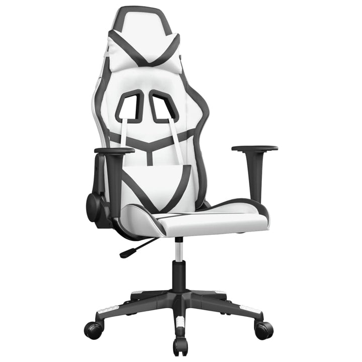 gamingstol kunstlæder hvid og sort