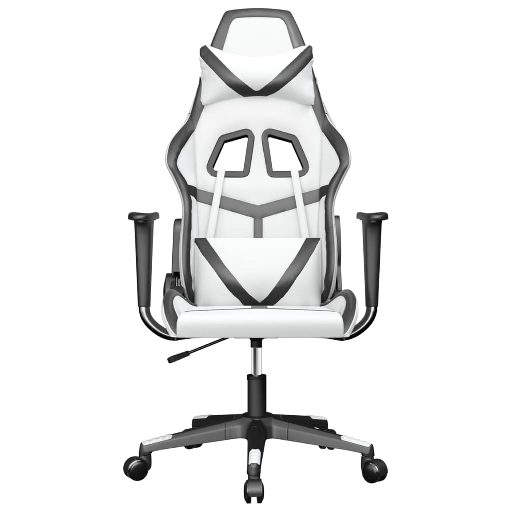gamingstol kunstlæder hvid og sort