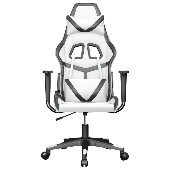 gamingstol kunstlæder hvid og sort