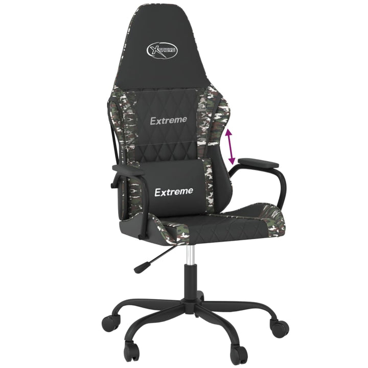 gamingstol kunstlæder sort og camouflage