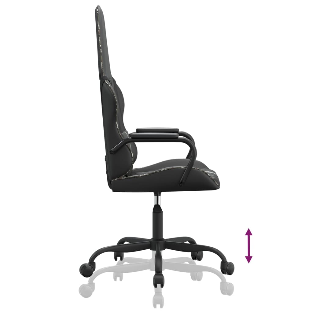 gamingstol kunstlæder sort og camouflage