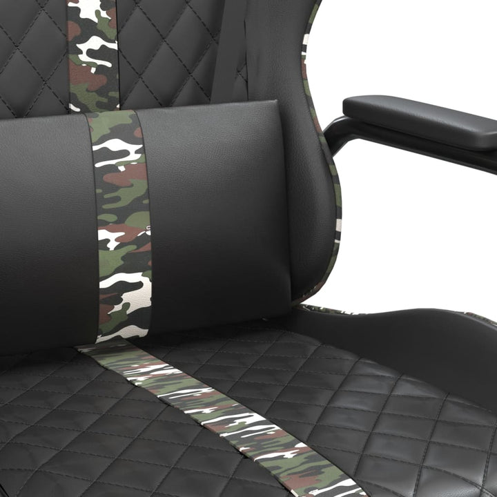 gamingstol kunstlæder sort og camouflage