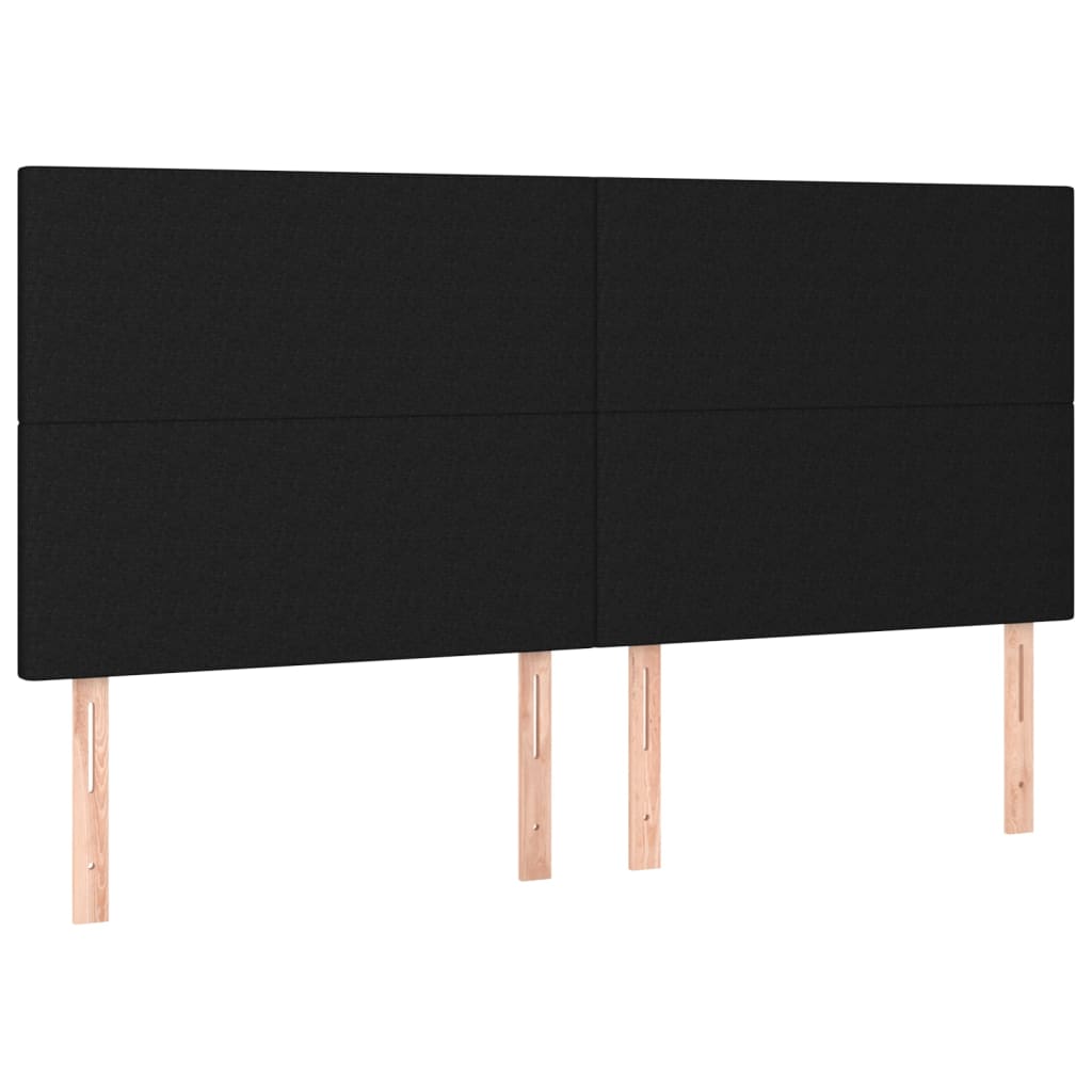 sengegavle 4 stk. 90x5x78/88 cm stof sort