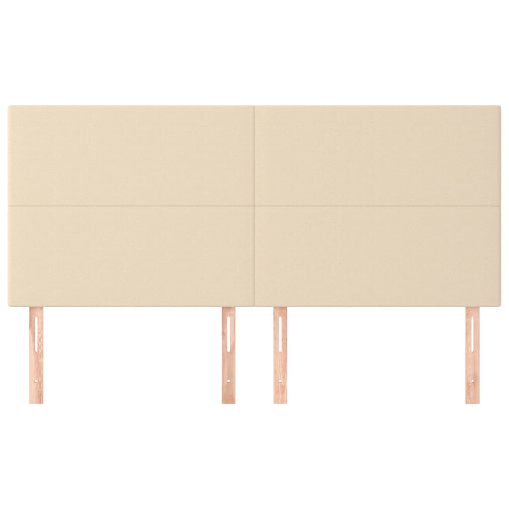 sengegavle 4 stk. 90x5x78/88 cm stof cremefarvet
