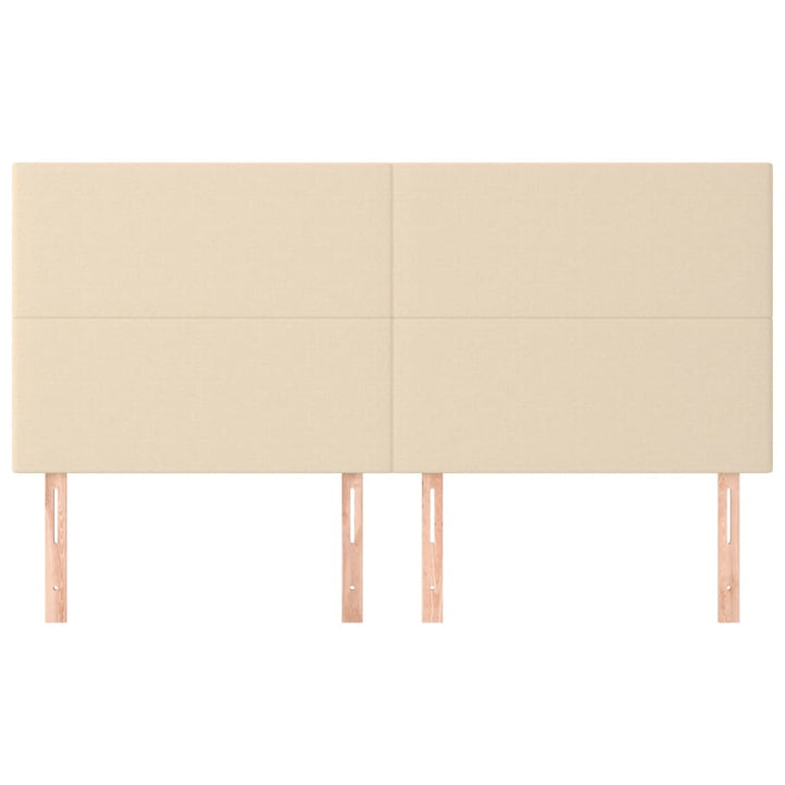 sengegavle 4 stk. 90x5x78/88 cm stof cremefarvet