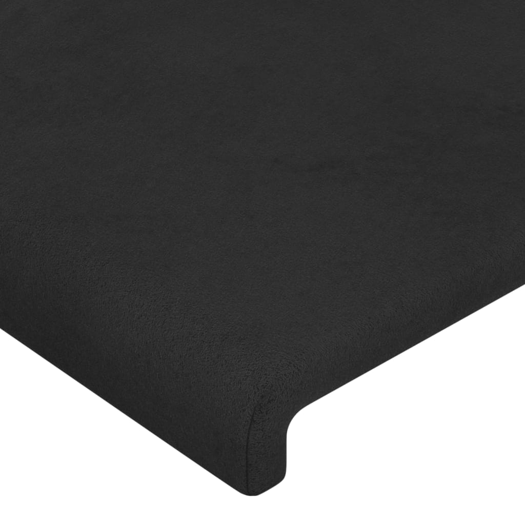 sengegavle 4 stk. 90x5x78/88 cm fløjl sort