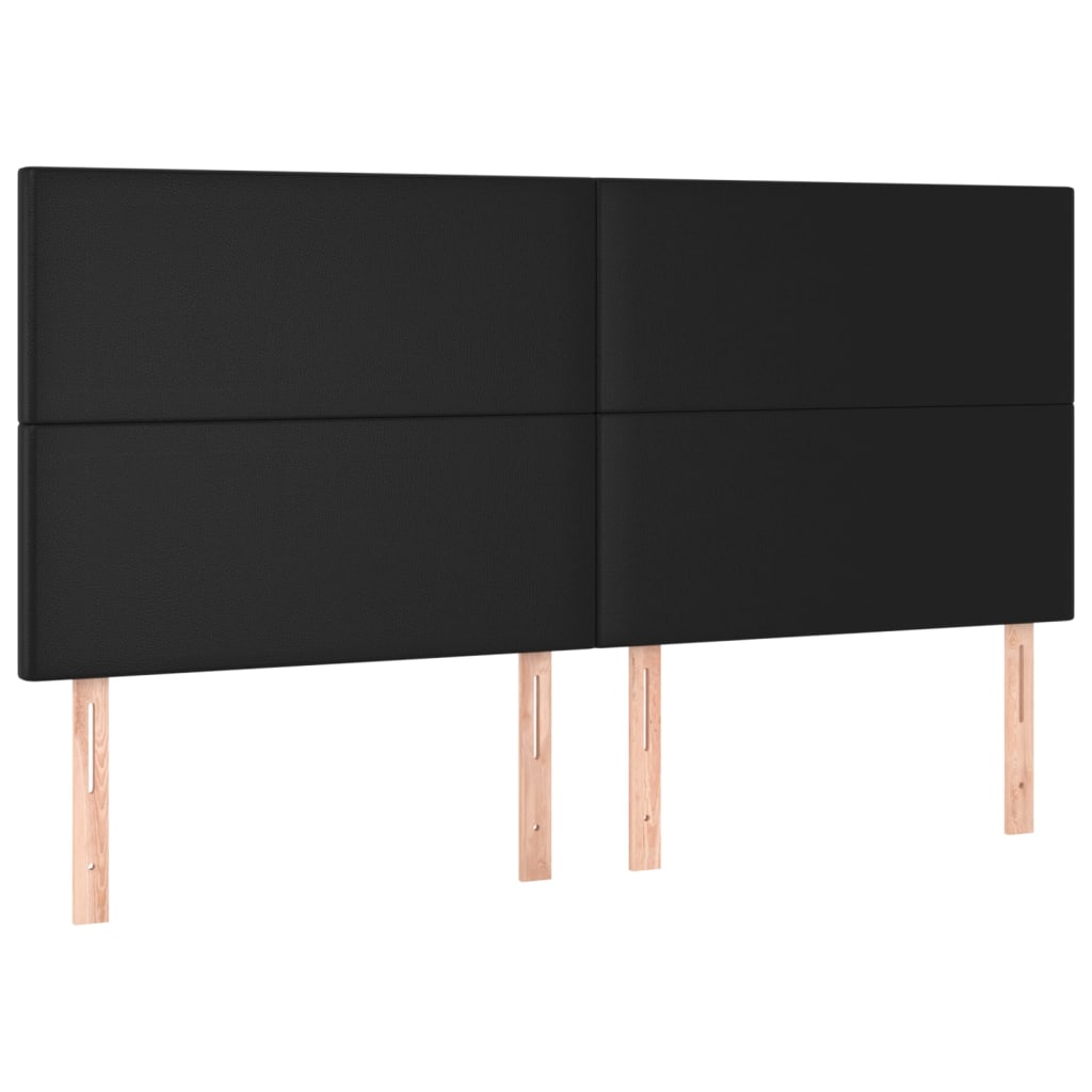 sengegavle 4 stk. 90x5x78/88 cm kunstlæder sort