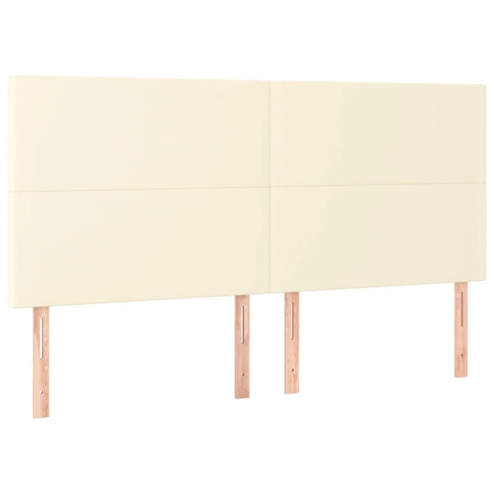 sengegavle 4 stk. 90x5x78/88 cm kunstlæder cremefarvet
