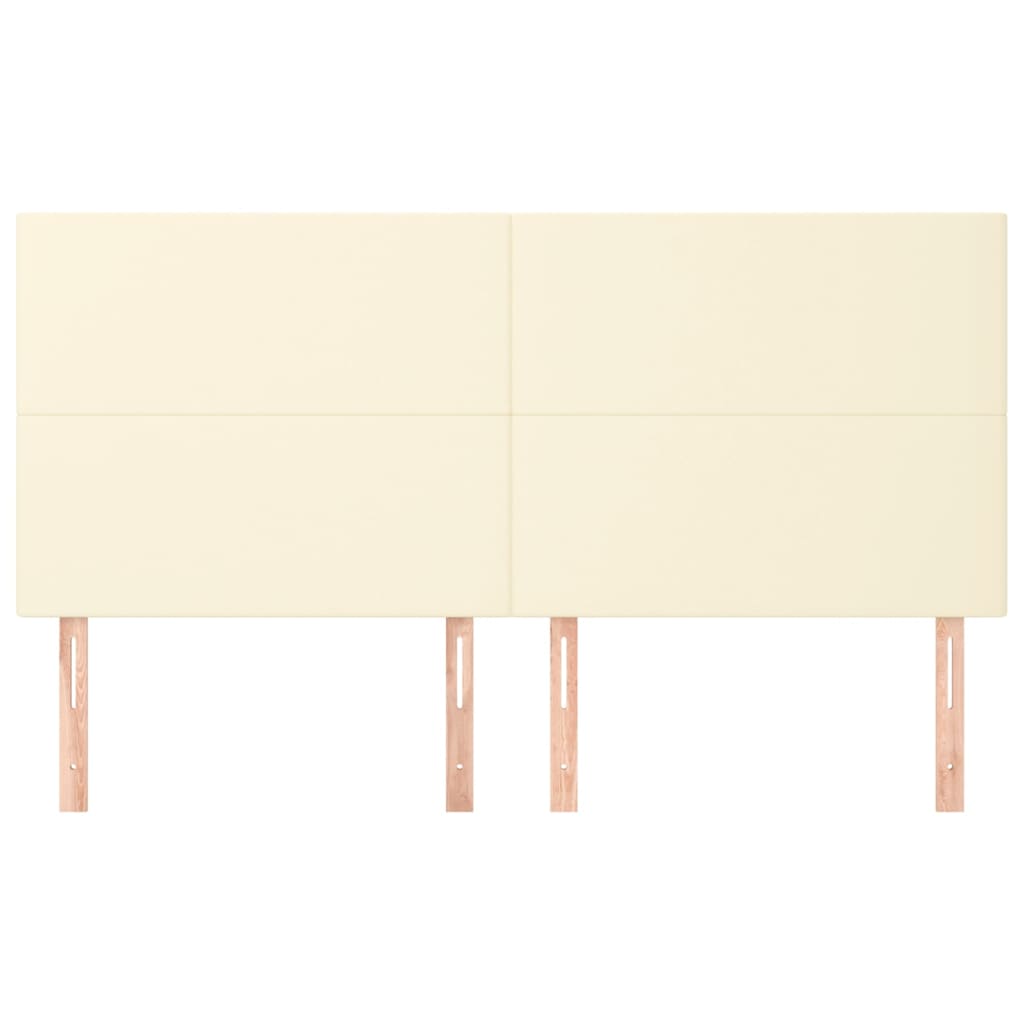 sengegavle 4 stk. 90x5x78/88 cm kunstlæder cremefarvet