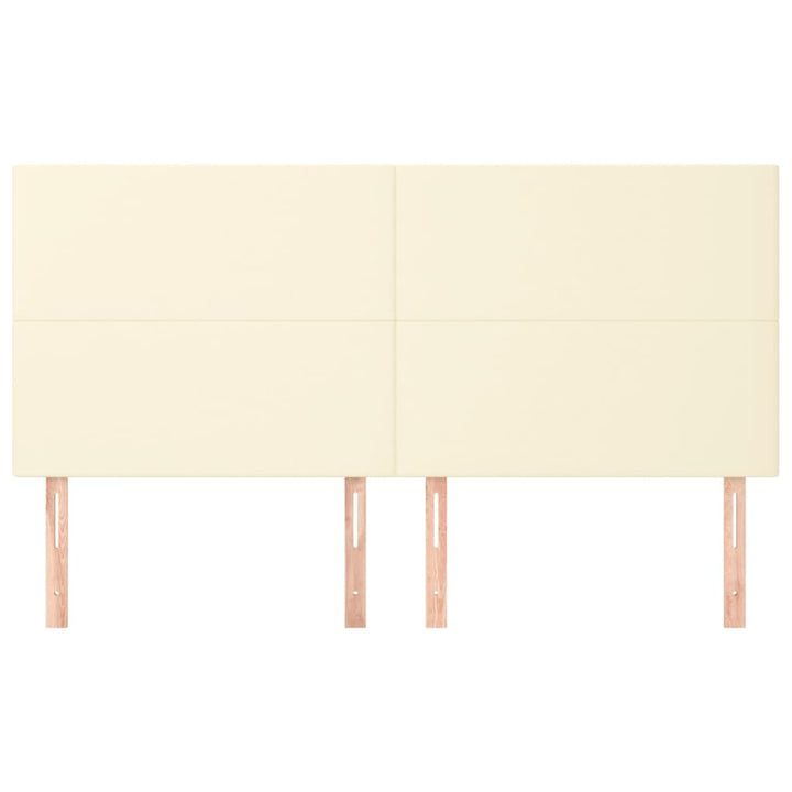 sengegavle 4 stk. 90x5x78/88 cm kunstlæder cremefarvet