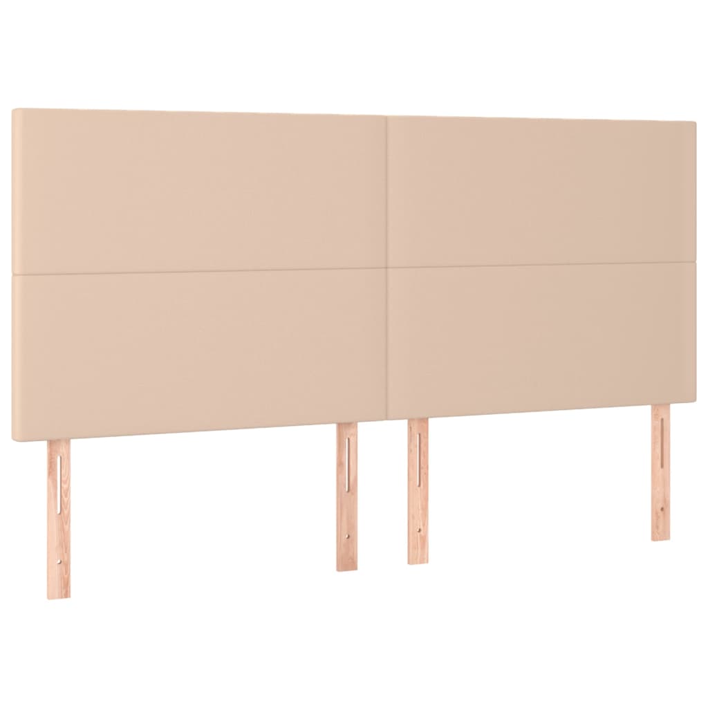 sengegavle 4 stk. 90x5x78/88 cm kunstlæder cappuccinofarvet