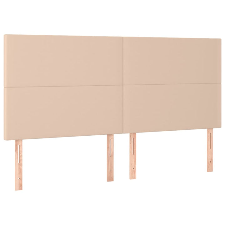 sengegavle 4 stk. 90x5x78/88 cm kunstlæder cappuccinofarvet