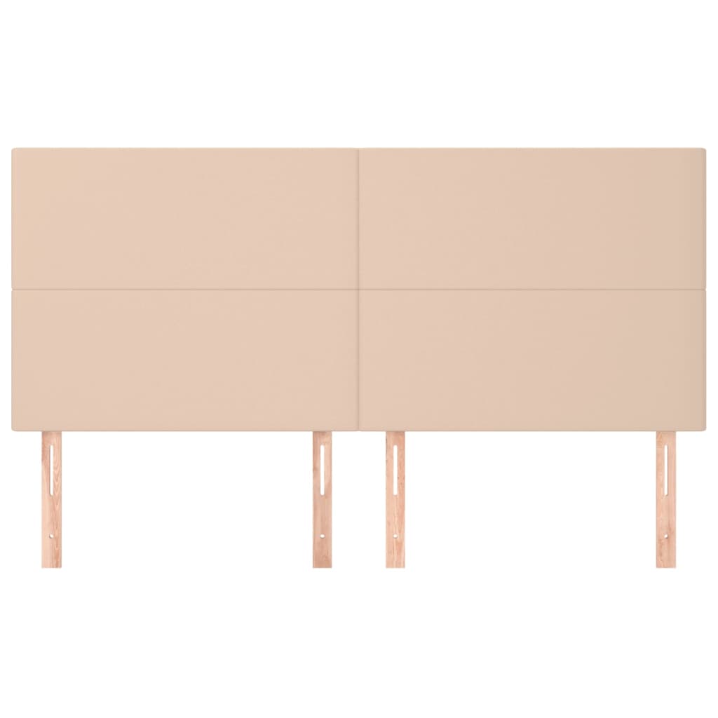 sengegavle 4 stk. 90x5x78/88 cm kunstlæder cappuccinofarvet