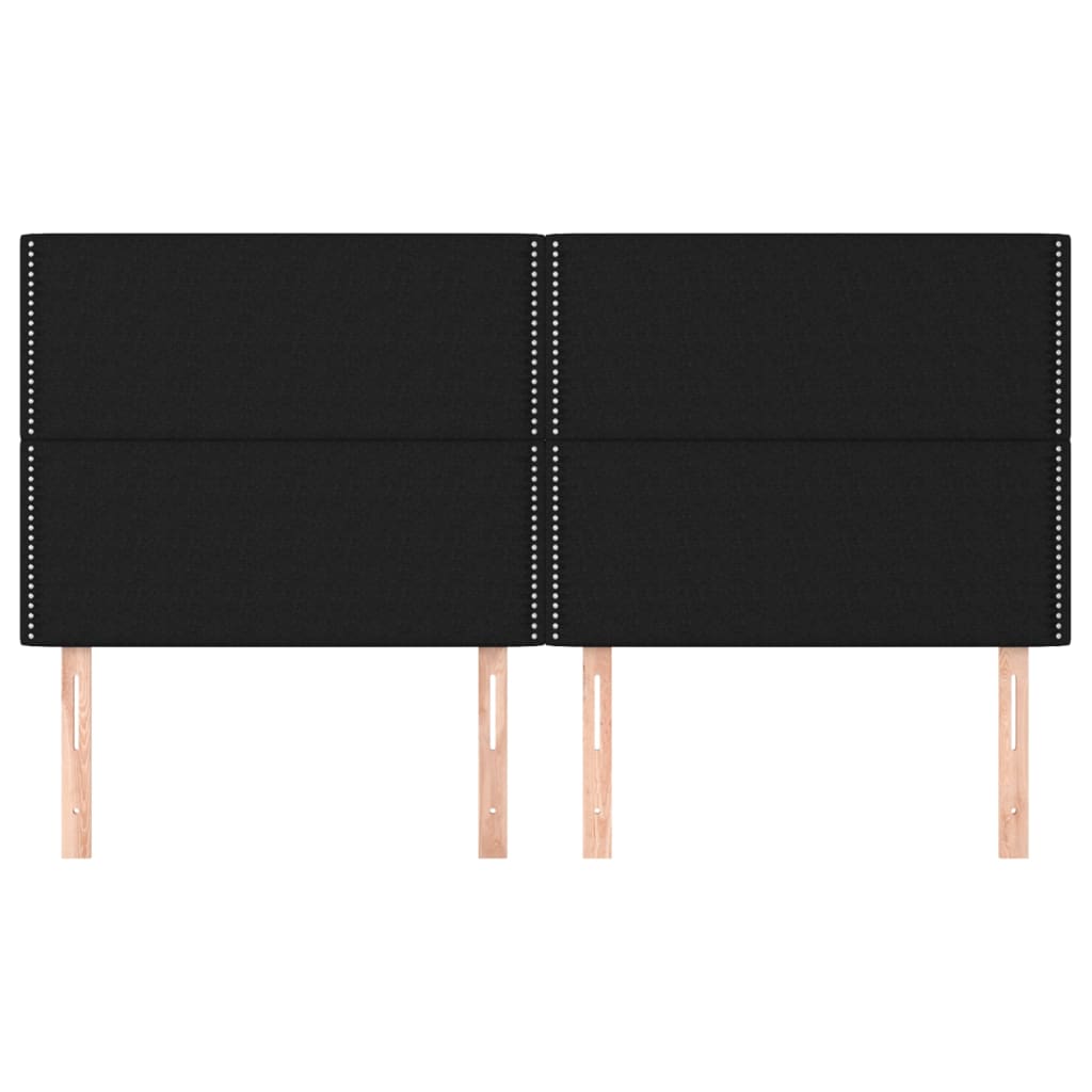 sengegavle 4 stk. 90x5x78/88 cm stof sort