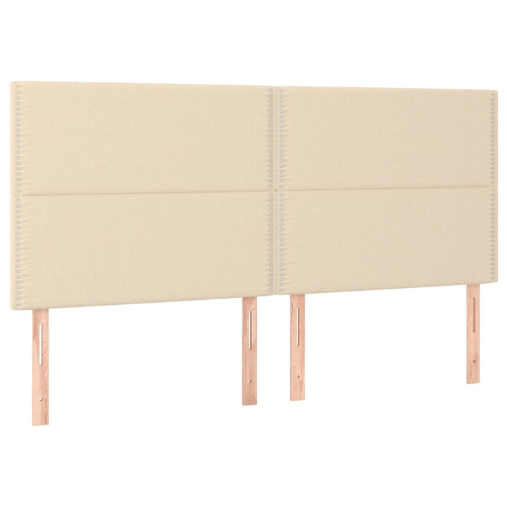 sengegavle 4 stk. 90x5x78/88 cm stof cremefarvet