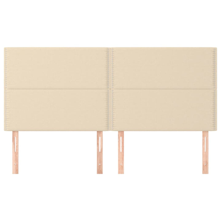 sengegavle 4 stk. 90x5x78/88 cm stof cremefarvet