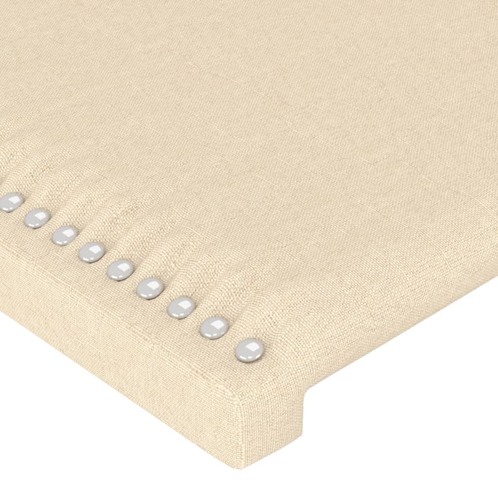 sengegavle 4 stk. 90x5x78/88 cm stof cremefarvet