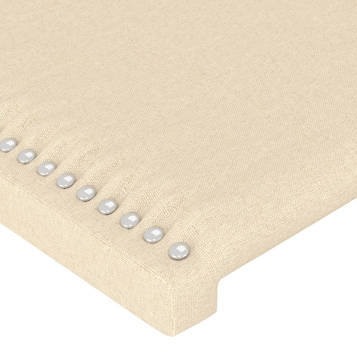 sengegavle 4 stk. 90x5x78/88 cm stof cremefarvet
