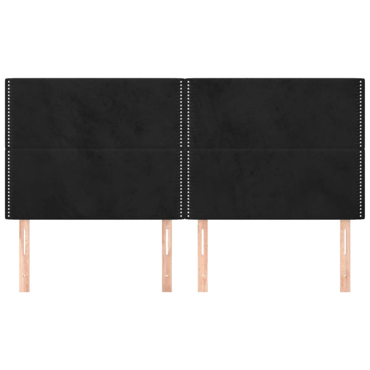 sengegavle 4 stk. 90x5x78/88 cm fløjl sort