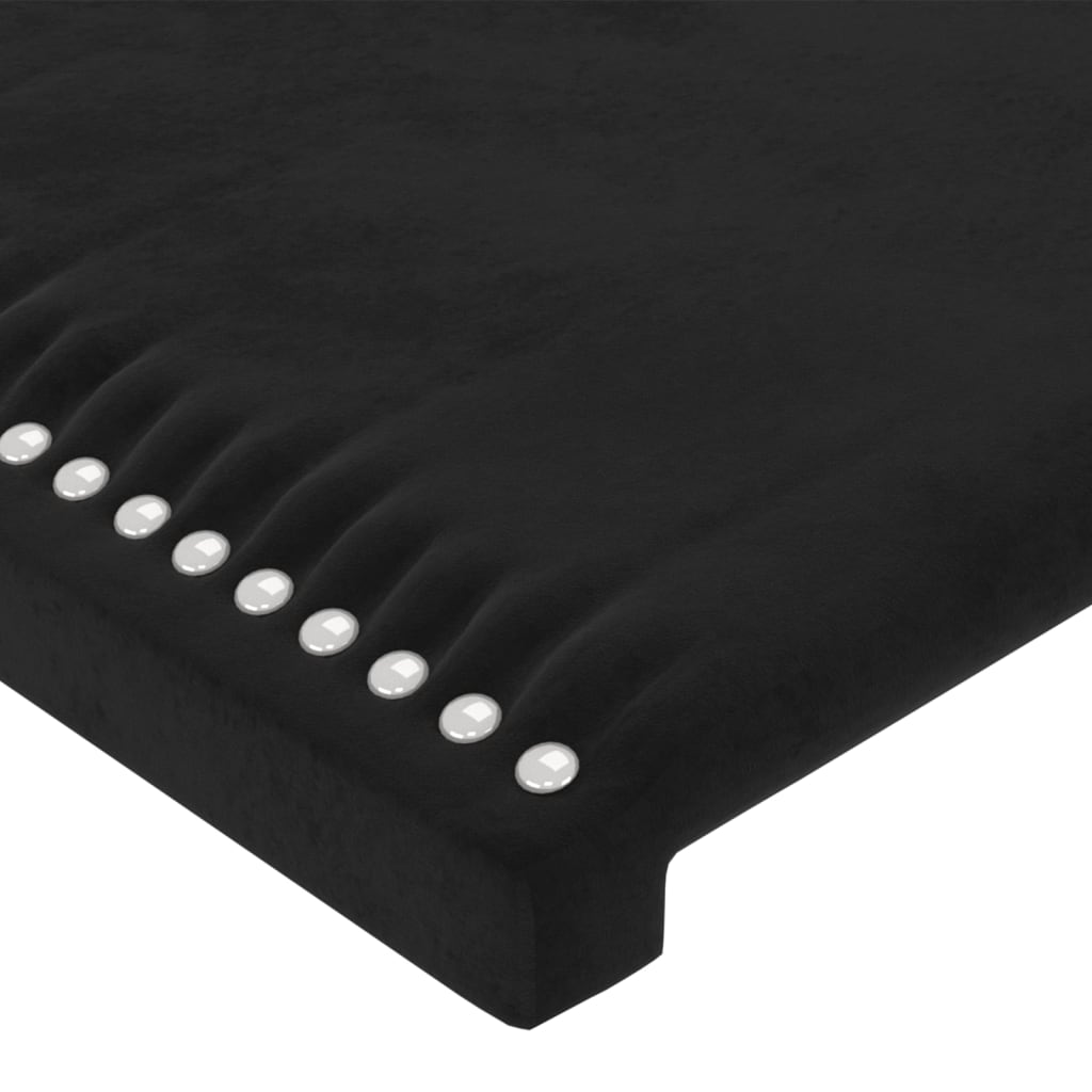 sengegavle 4 stk. 90x5x78/88 cm fløjl sort