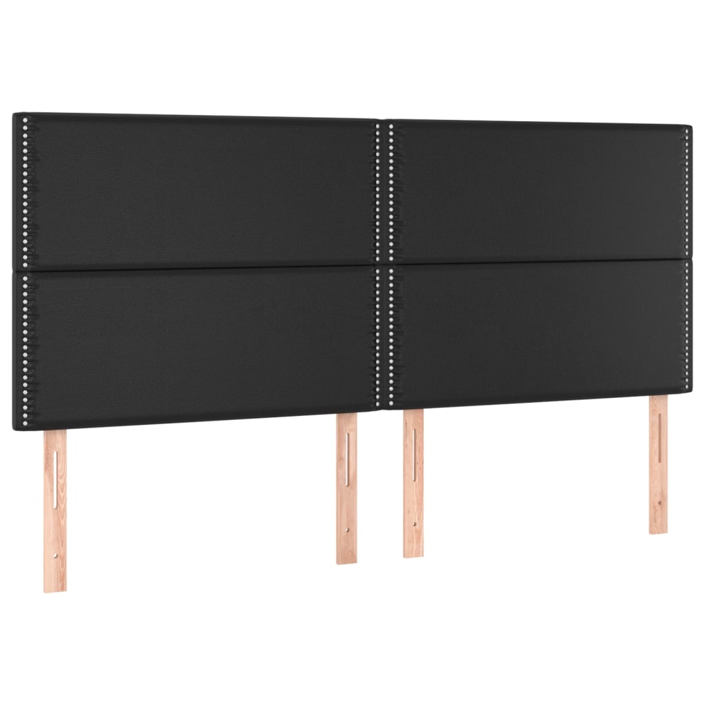 sengegavle 4 stk. 90x5x78/88 cm kunstlæder sort