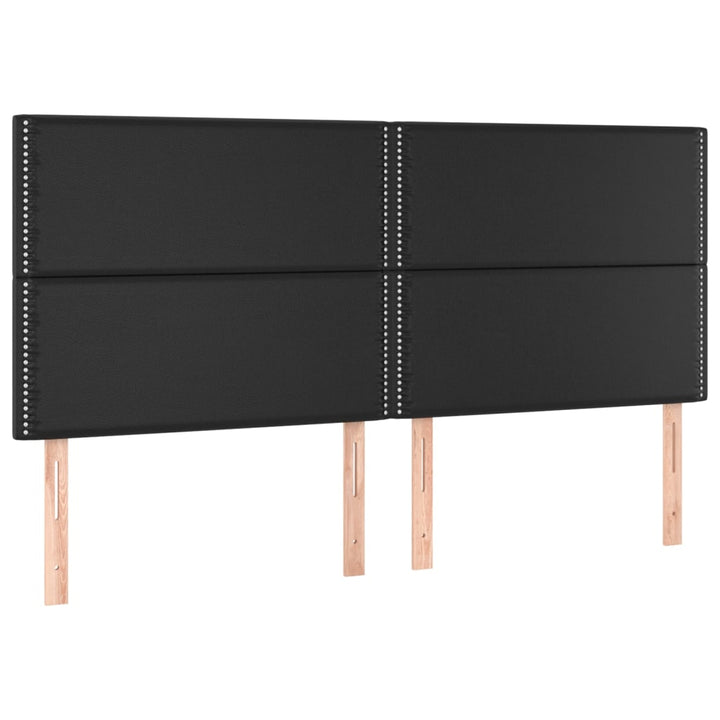 sengegavle 4 stk. 90x5x78/88 cm kunstlæder sort