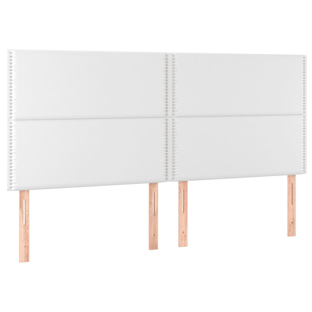 sengegavle 4 stk. 90x5x78/88 cm kunstlæder hvid