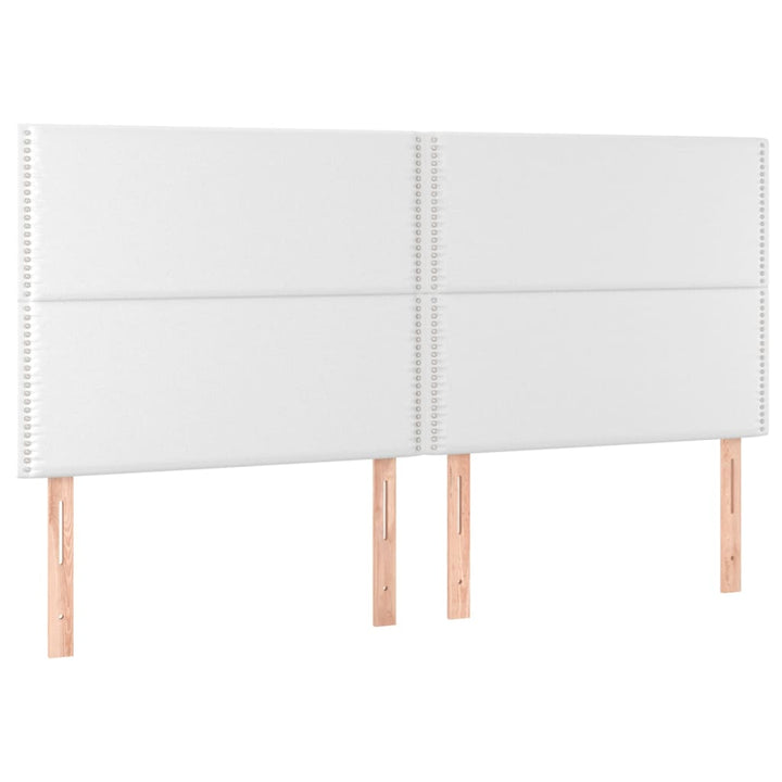 sengegavle 4 stk. 90x5x78/88 cm kunstlæder hvid