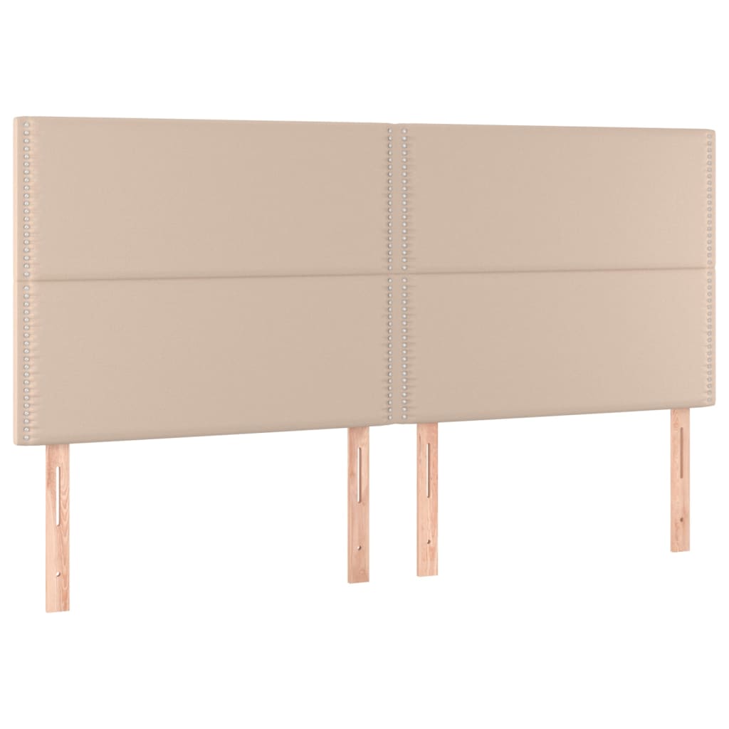 sengegavle 4 stk. 90x5x78/88 cm kunstlæder cappuccinofarvet