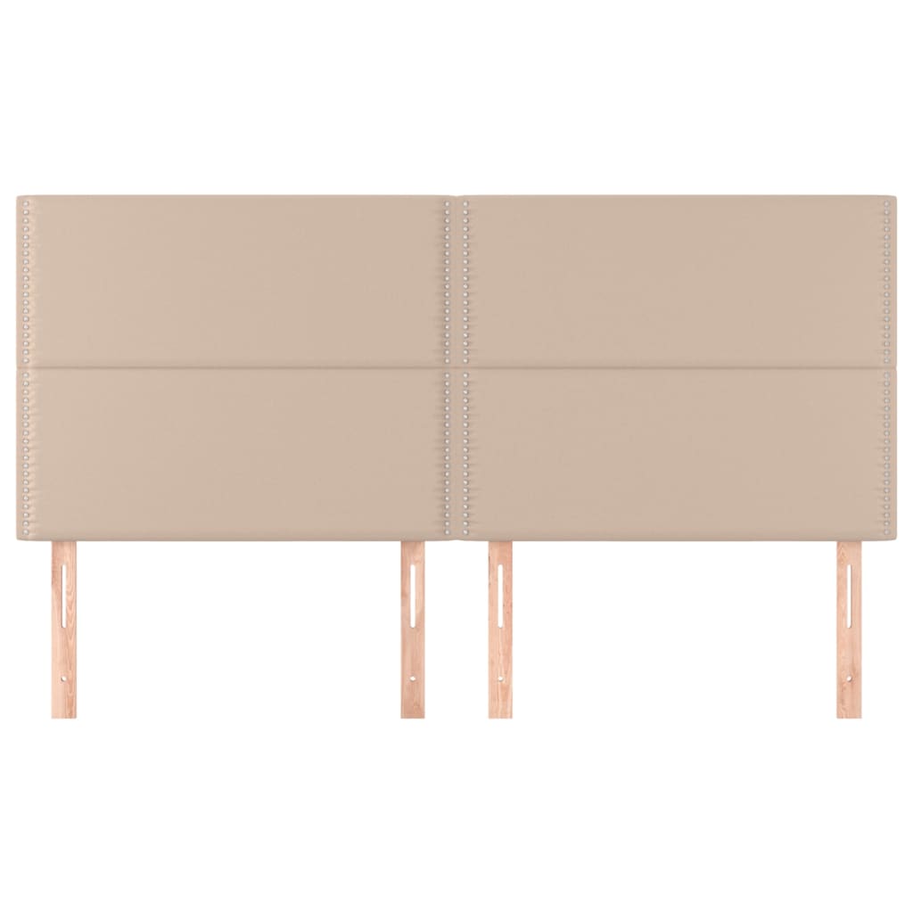 sengegavle 4 stk. 90x5x78/88 cm kunstlæder cappuccinofarvet