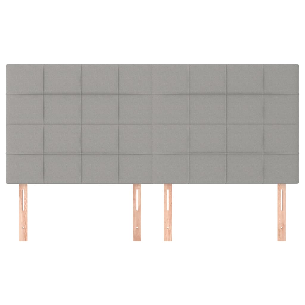 sengegavle 4 stk. 90x5x78/88 cm stof lysegrå