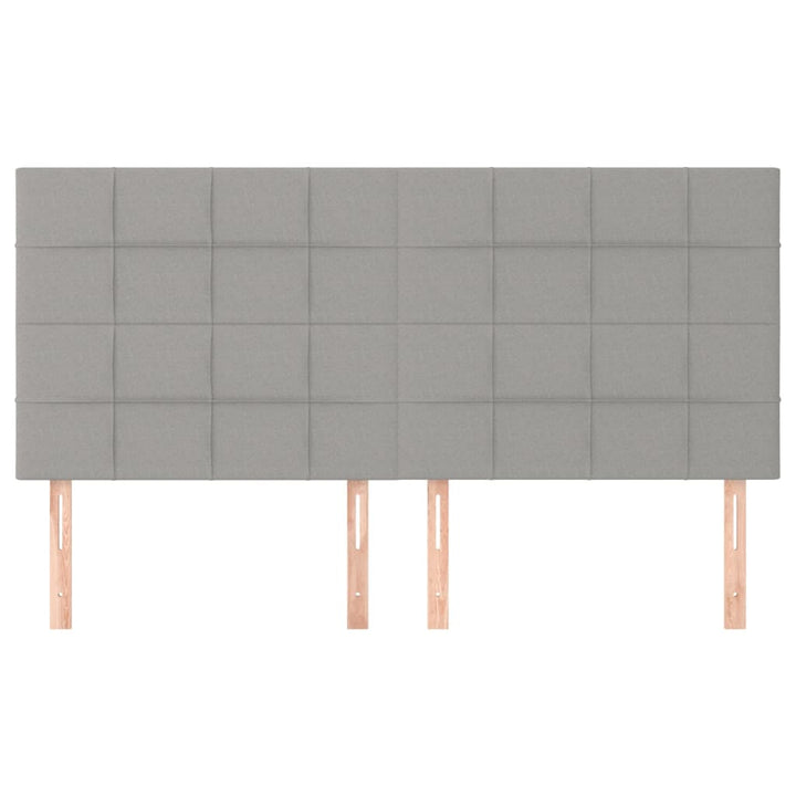 sengegavle 4 stk. 90x5x78/88 cm stof lysegrå