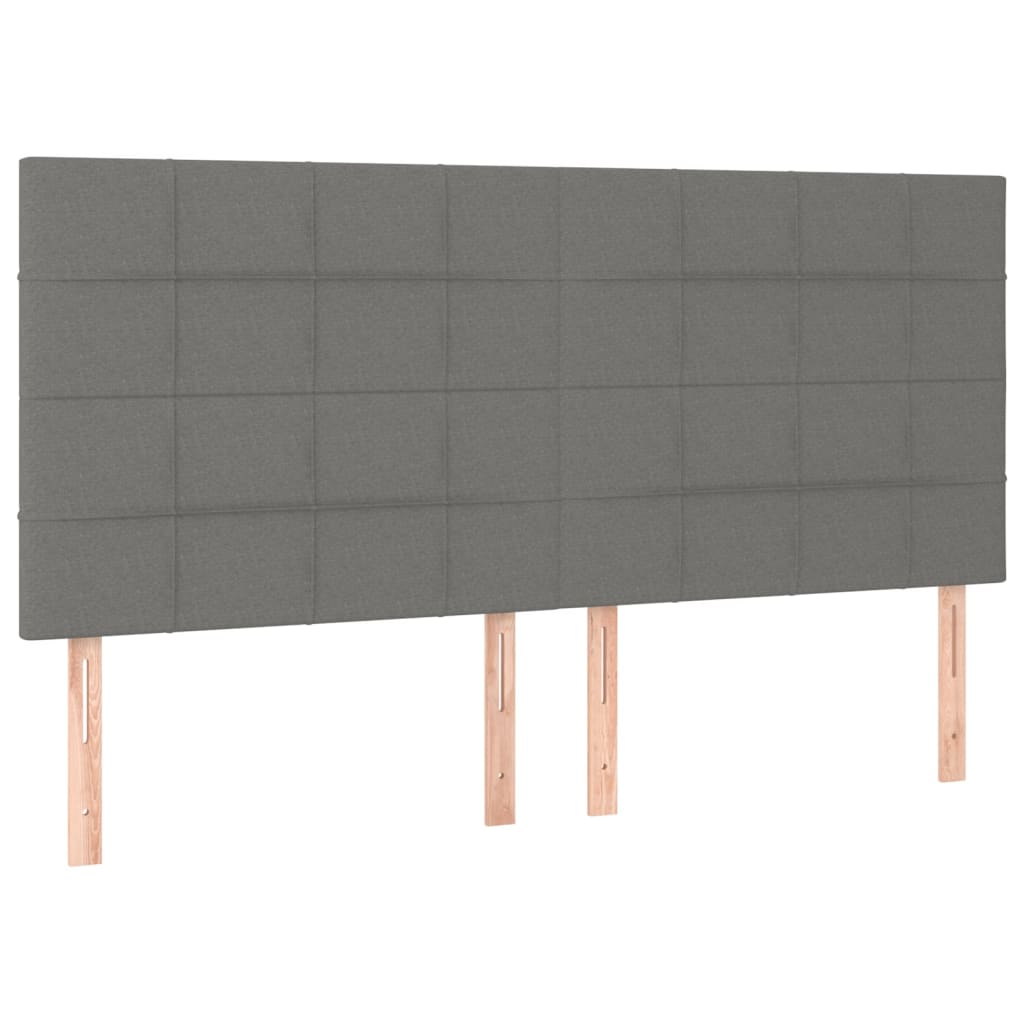 sengegavle 4 stk. 90x5x78/88 cm stof mørkegrå