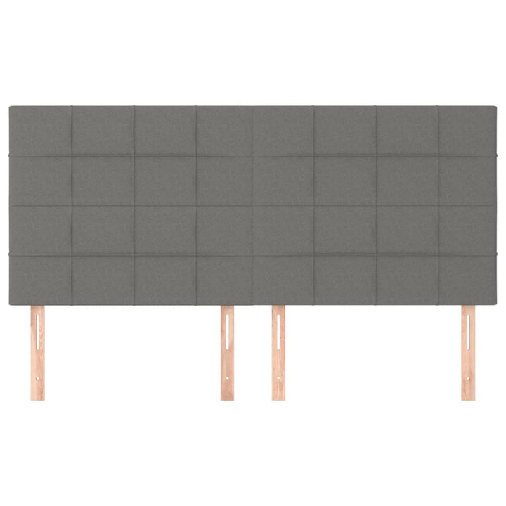 sengegavle 4 stk. 90x5x78/88 cm stof mørkegrå