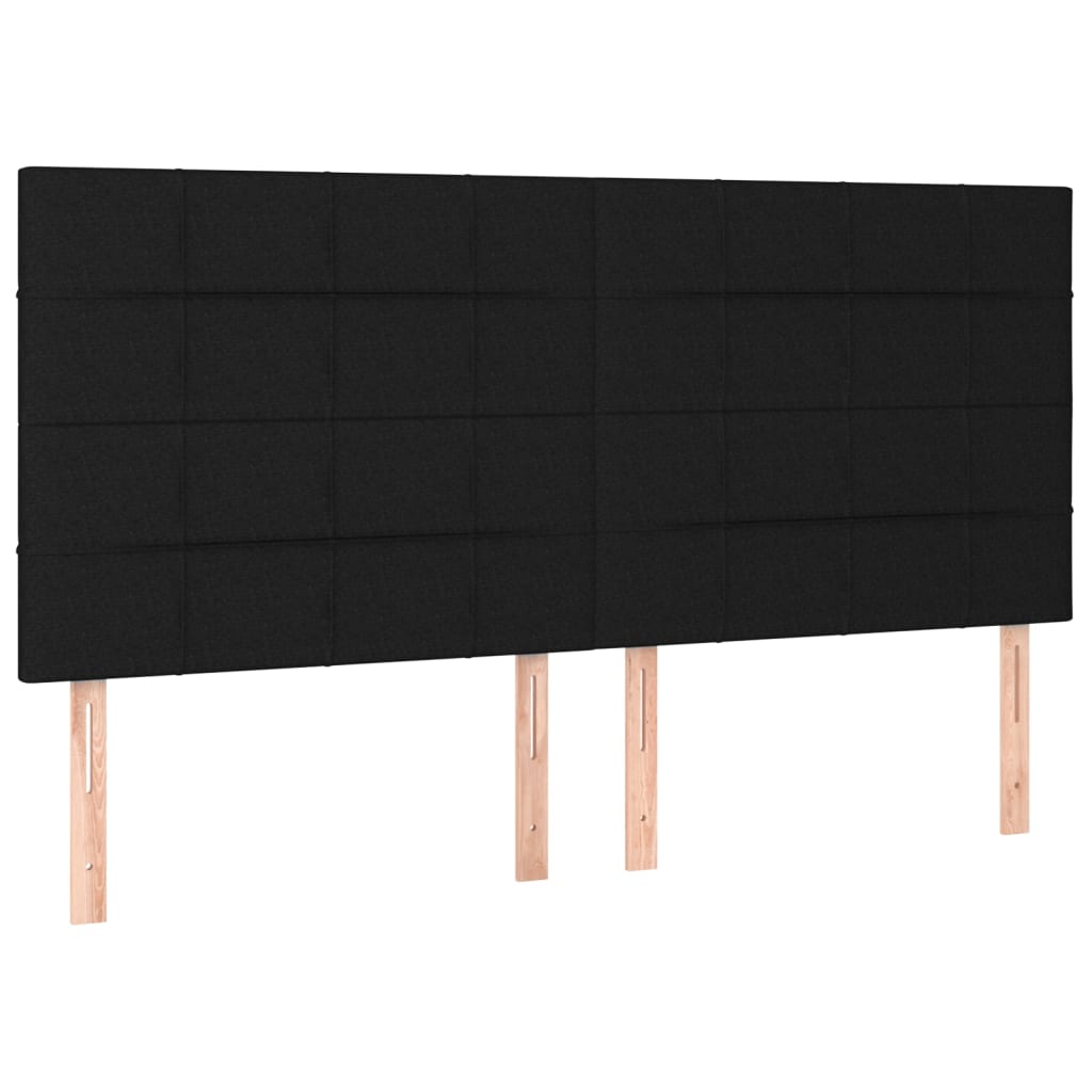sengegavle 4 stk. 90x5x78/88 cm stof sort