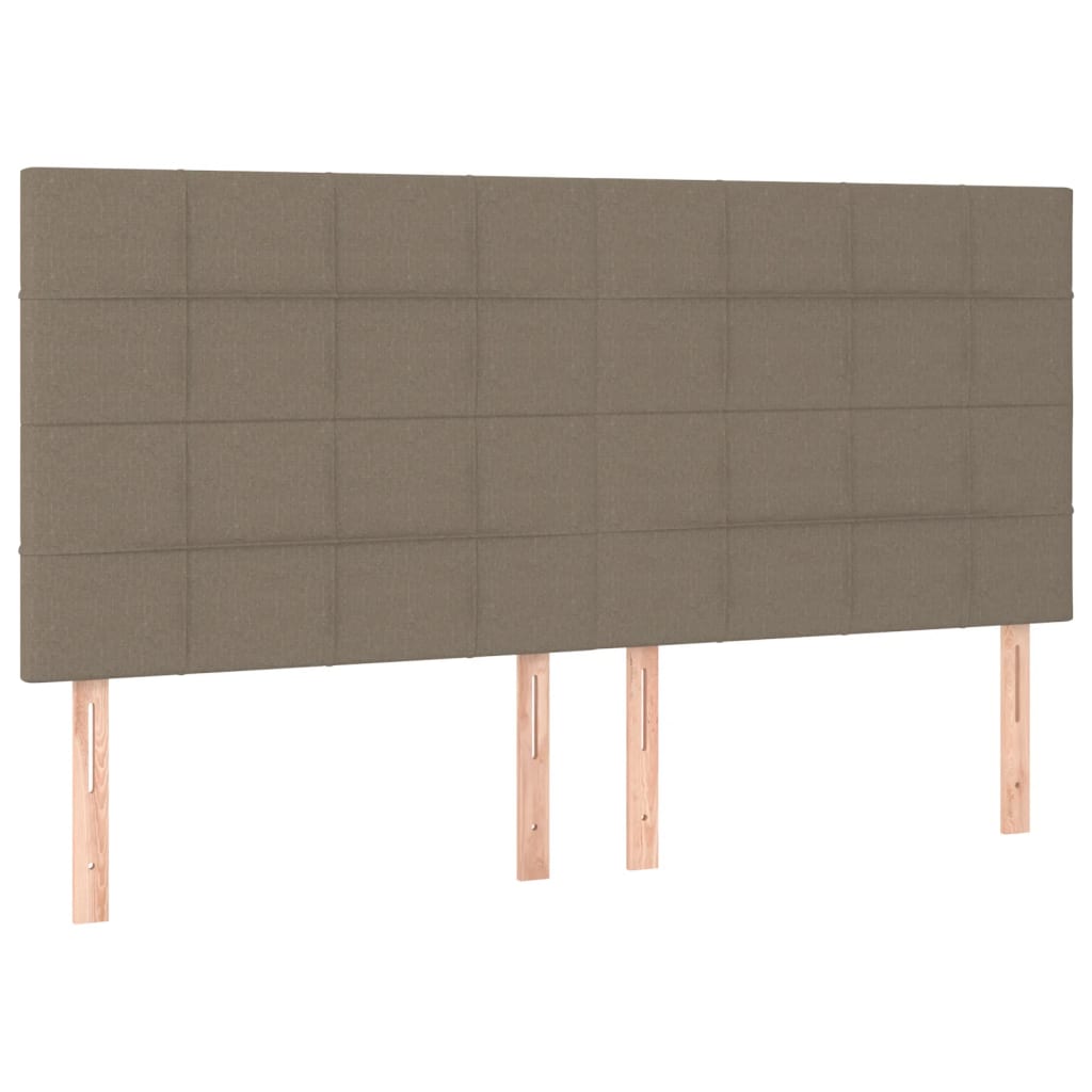 sengegavle 4 stk. 90x5x78/88 cm stof gråbrun