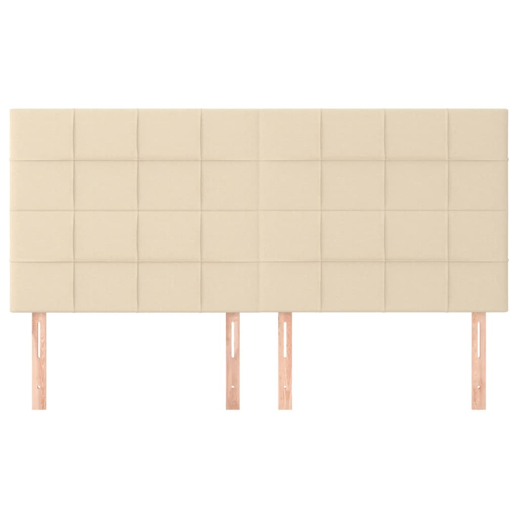 sengegavle 4 stk. 90x5x78/88 cm stof cremefarvet