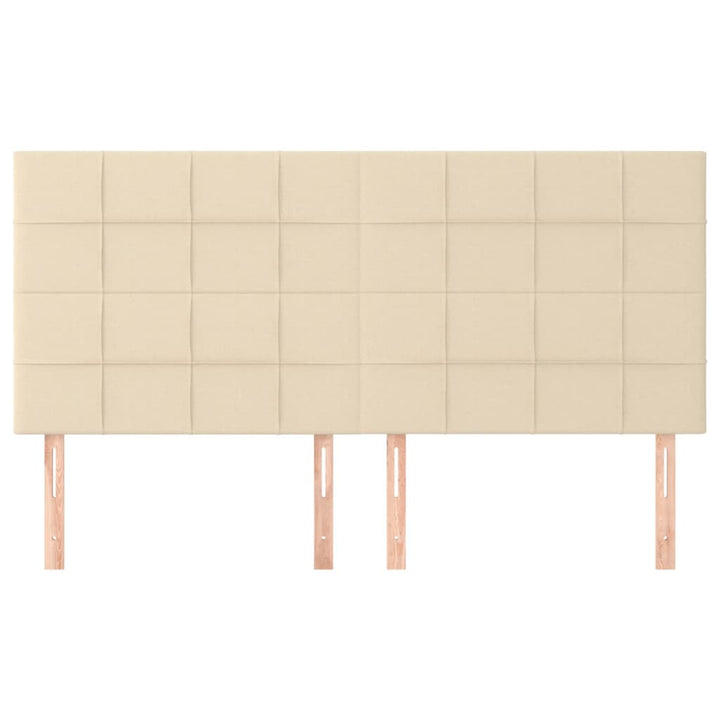 sengegavle 4 stk. 90x5x78/88 cm stof cremefarvet