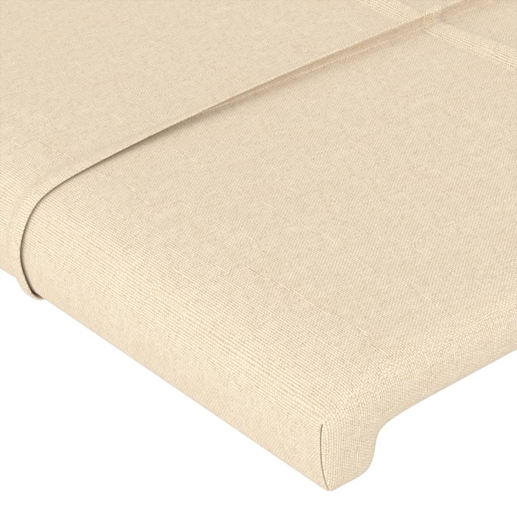 sengegavle 4 stk. 90x5x78/88 cm stof cremefarvet