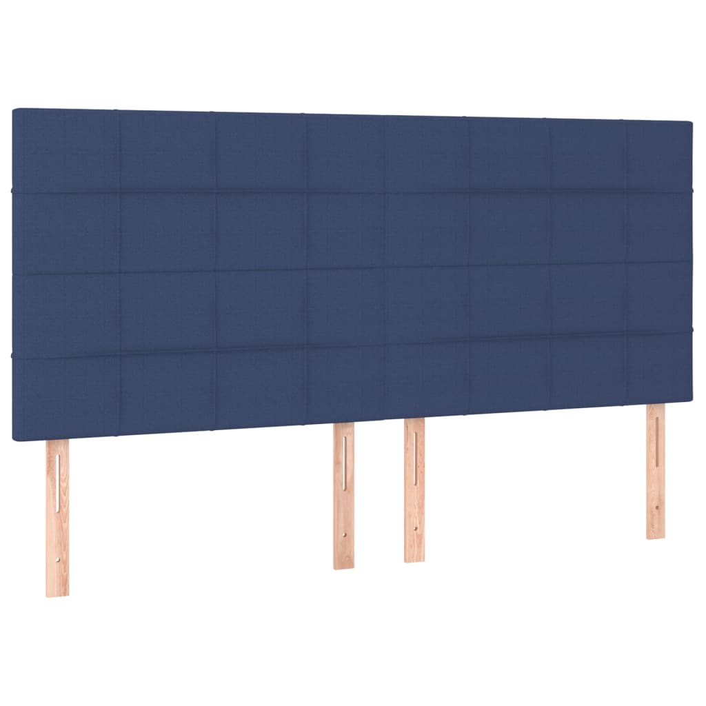sengegavle 4 stk. 90x5x78/88 cm stof blå