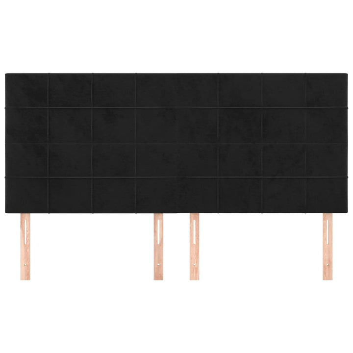 sengegavle 4 stk. 90x5x78/88 cm fløjl sort