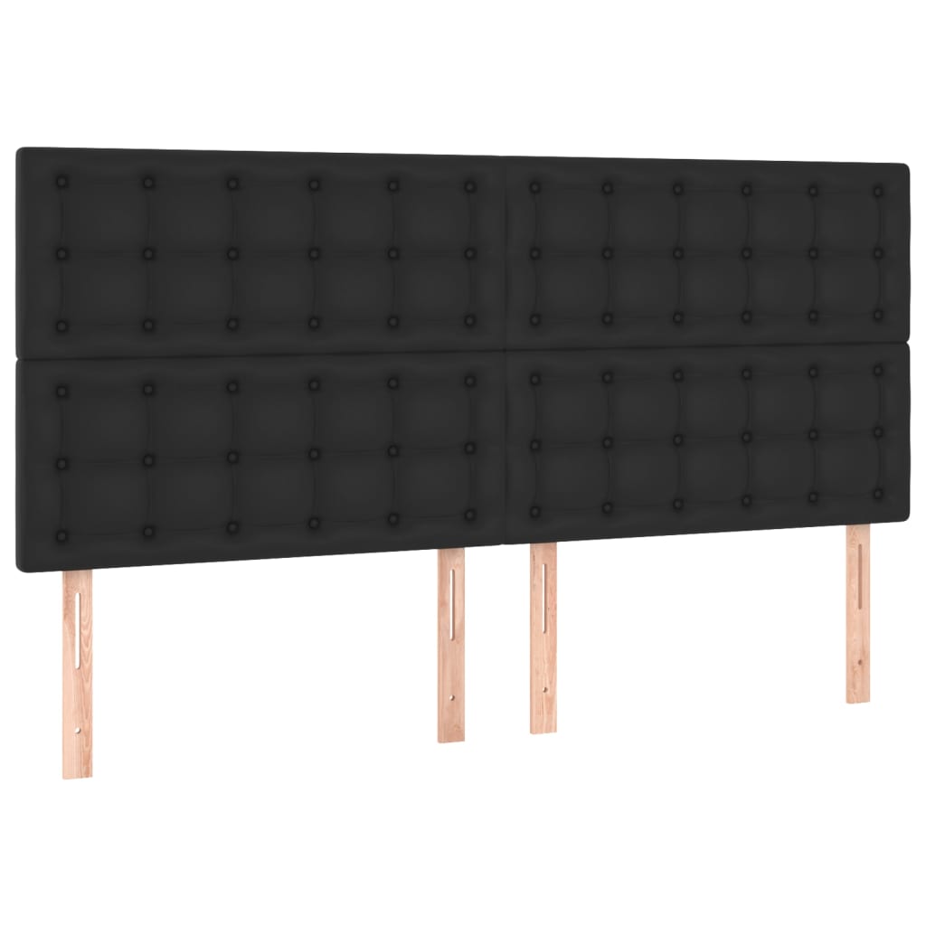 sengegavle 4 stk. 90x5x78/88 cm kunstlæder sort