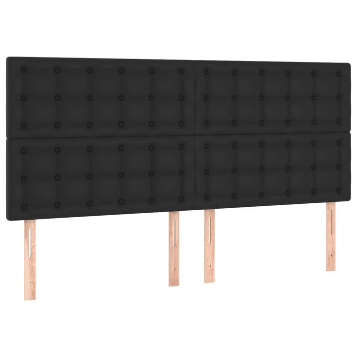 sengegavle 4 stk. 90x5x78/88 cm kunstlæder sort