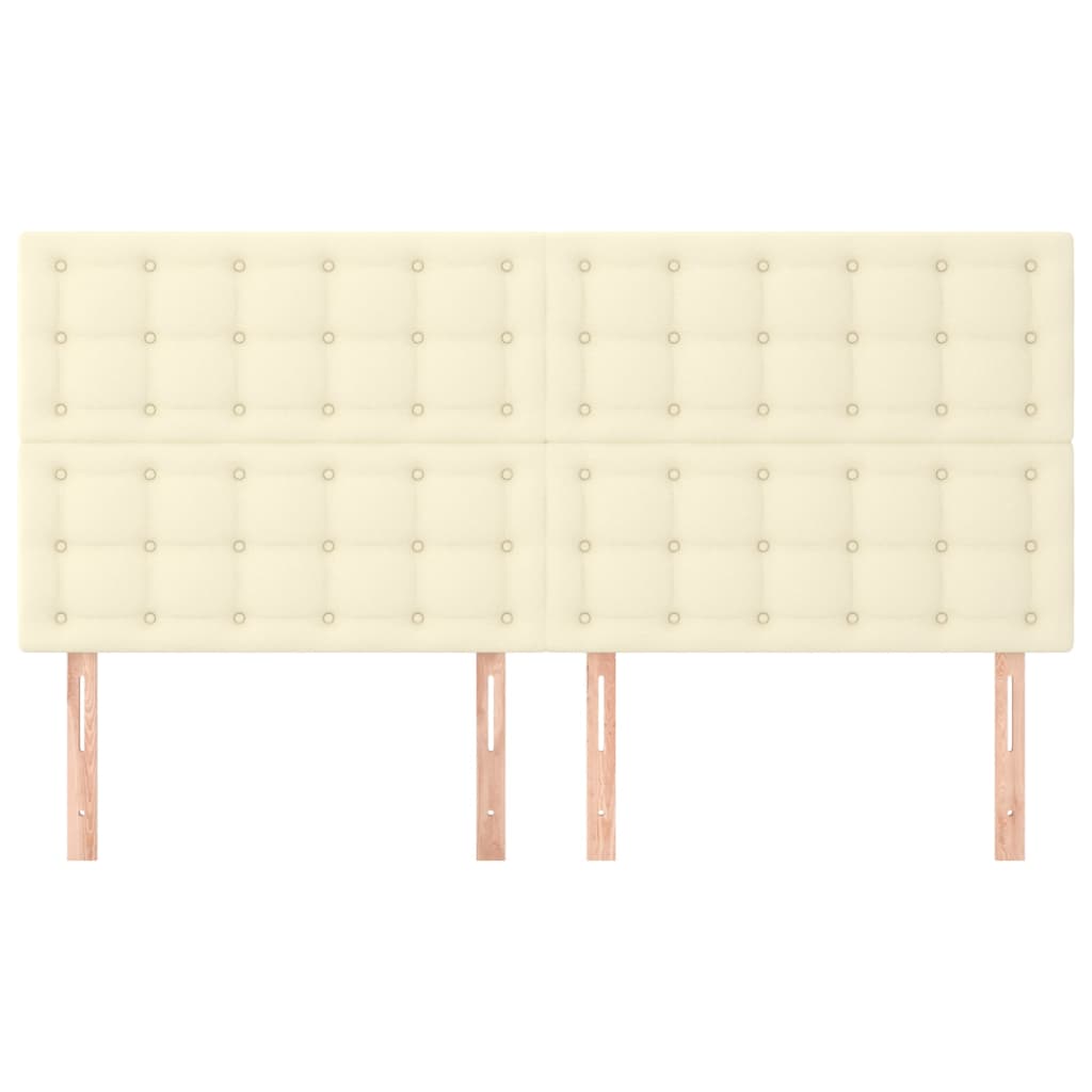sengegavle 4 stk. 90x5x78/88 cm kunstlæder cremefarvet